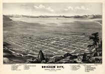 Brigham City 1875 Bird's Eye View 17x23, Brigham City 1875 Bird's Eye View